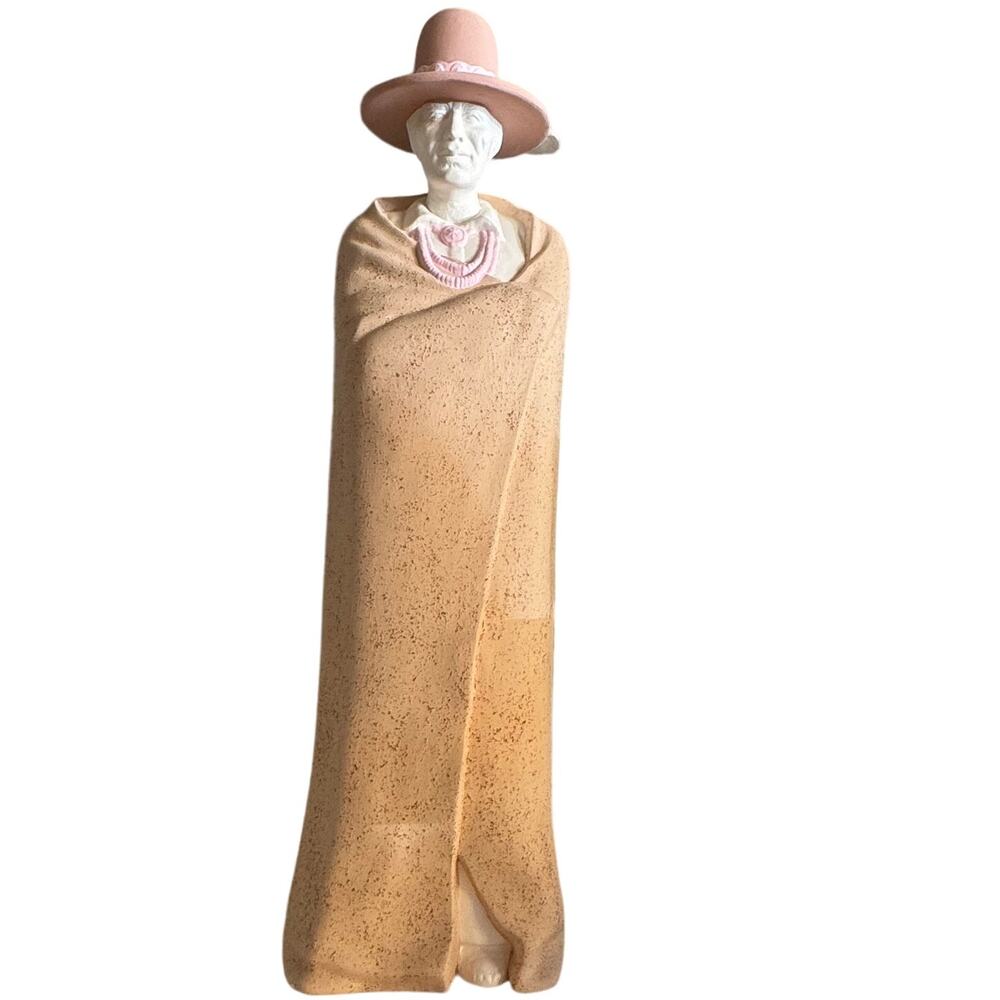 Navajo Man with Blanket Ceramic 21" Statue Vintage 90s Southwestern Decor